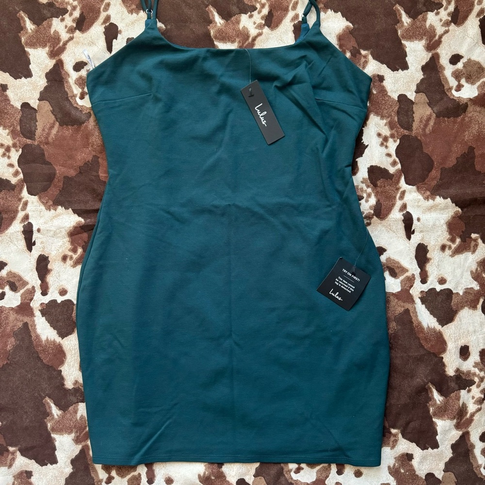 Lulu's Teal Bodycon Slip Dress